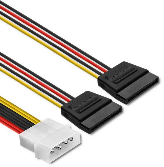 QOLTEC 27618 Qoltec Adapteris cable 20cm POWER MOLEX/2xSATA