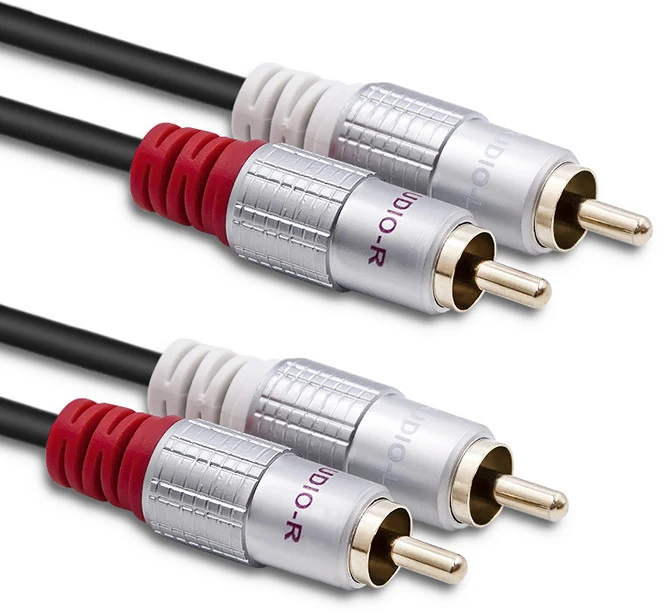 QOLTEC 52336 Cable 2xRCA male 2x RCA male 1m Juodas