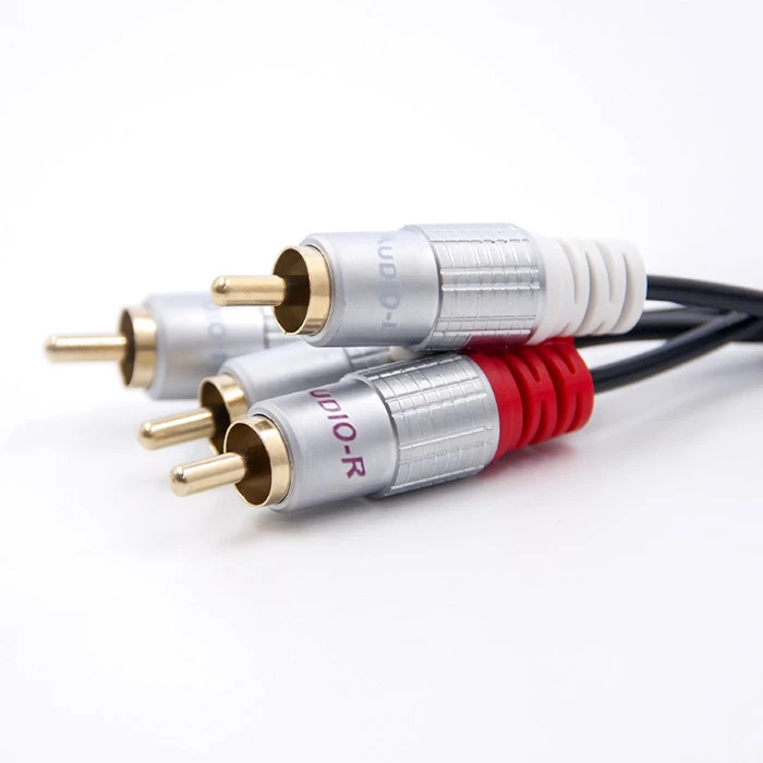 QOLTEC 52338 Kabelis 2xRCA Vyriškas 2xRCA Vyriškas 3m Juodas
