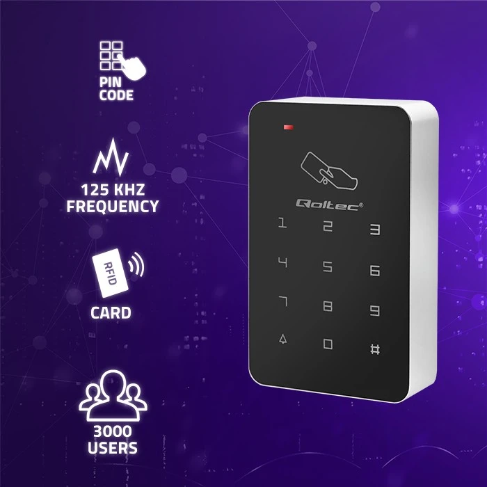 „Qoltec FEBE“ kombinuota spyna su RFID skaitytuvu | Kodas | Kortelė | Pakabutis | EM