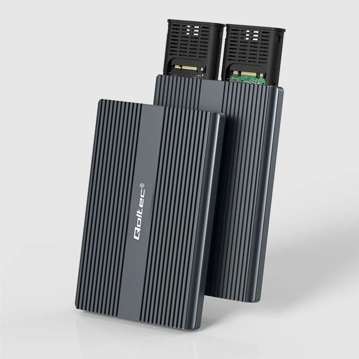 Qoltec korpusas M.2 SSD SATA NVMe USB-C DUAL 2 x 2TB