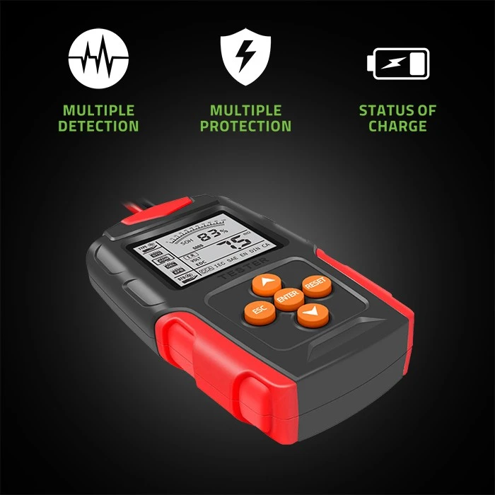 Qoltec skaitmeninis akumuliatoriaus testeris su LCD ekranu | 12V | 24V | 3Ah-200Ah