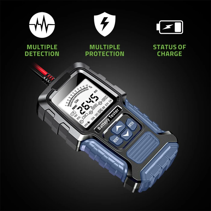 Qoltec Skaitmeninis testeris su wyświetlaczem LCD | 12V | 24V | 3Ah-250Ah