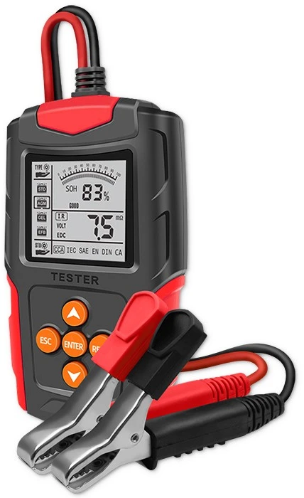Qoltec skaitmeninis akumuliatoriaus testeris su LCD ekranu | 12V | 24V | 3Ah-200Ah