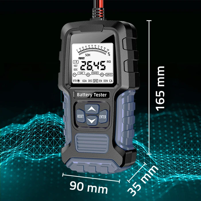 Qoltec Skaitmeninis testeris su wyświetlaczem LCD | 12V | 24V | 3Ah-250Ah