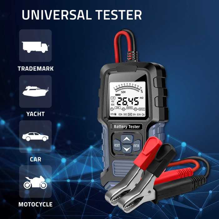Qoltec Skaitmeninis testeris su wyświetlaczem LCD | 12V | 24V | 3Ah-250Ah