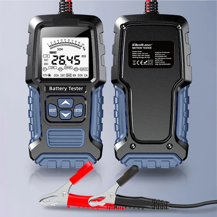 Qoltec Skaitmeninis testeris su wyświetlaczem LCD | 12V | 24V | 3Ah-250Ah