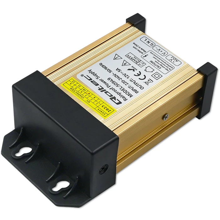 QOLTEC 50949 Impulsinis maitinimo šaltinis LED IP45 60W 12V 5A Atsparus vandeniui