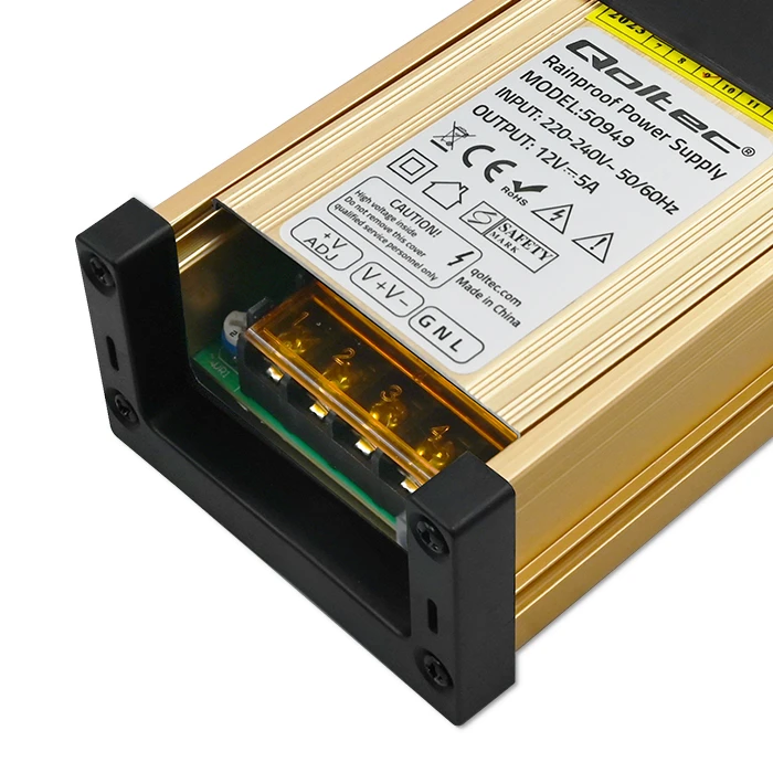 QOLTEC 50949 Impulsinis maitinimo šaltinis LED IP45 60W 12V 5A Atsparus vandeniui