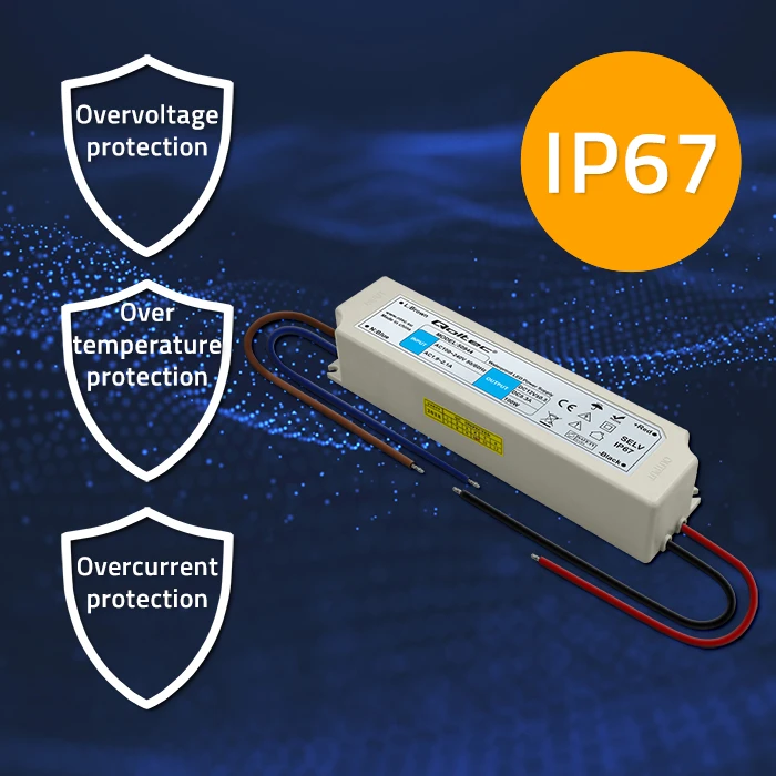QOLTEC 50944 Qoltec Impulse maitinimo šaltinis | IP67 | 100V-240V | 100W | 12V | 8.3A