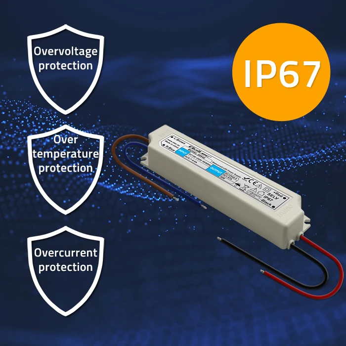 QOLTEC 50940 Qoltec Impulse maitinimo šaltinis IP67 100V-240V 20W 12V 1.6A