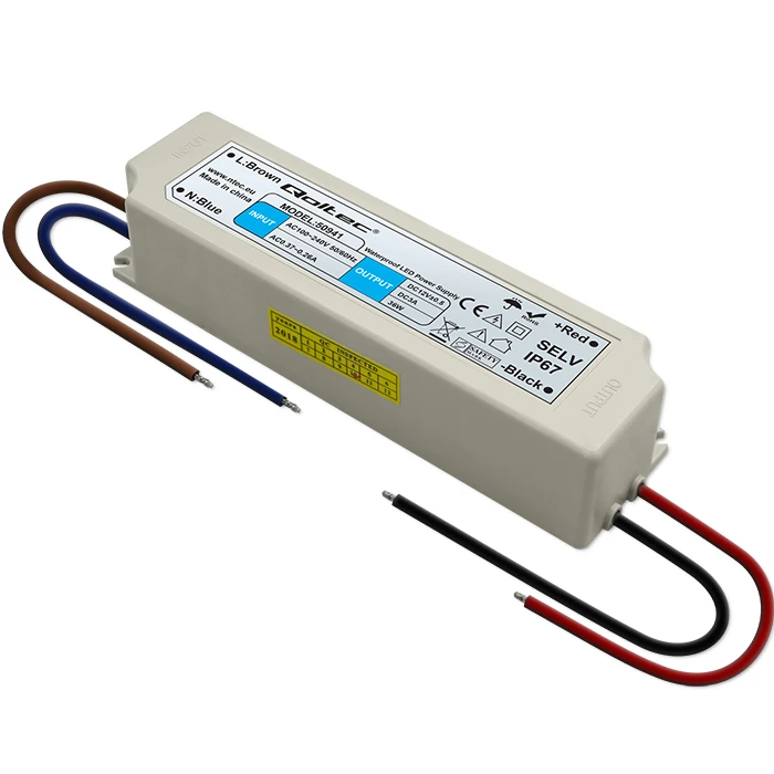 QOLTEC 50941 Impulsinis maitinimo šaltinis IP67 100V-240V 36W 12V 3A