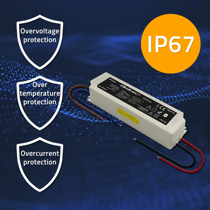 QOLTEC 50942 Qoltec Impulse maitinimo šaltinis | IP67 | 100V-240V | 60W | 12V | 5A