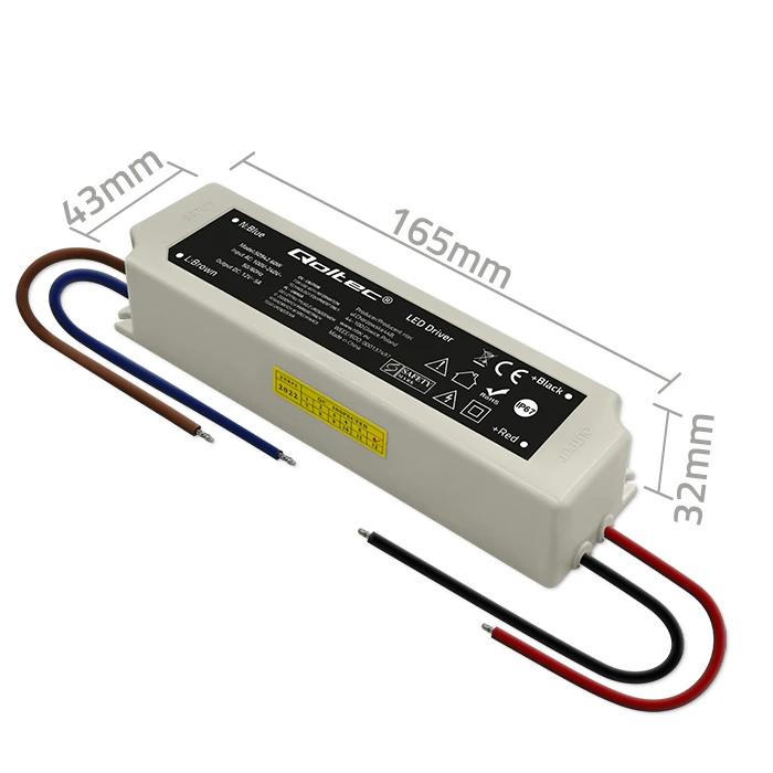QOLTEC 50942 Qoltec Impulse maitinimo šaltinis | IP67 | 100V-240V | 60W | 12V | 5A