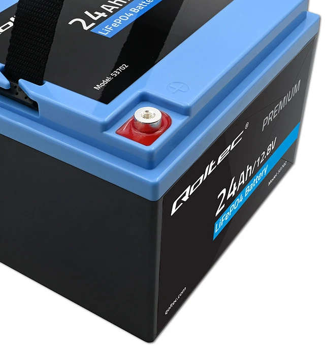 QOLTEC 53702 LiFePO4 ličio geležies fosfato baterija / 12,8V / 24Ah / 307,2Wh / BMS