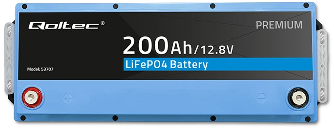 Qoltec akumuliatorius LiFePO4 ličio-geležies-fosfato | 12,8 V | 200 Ah | 2560 Wh | BMS