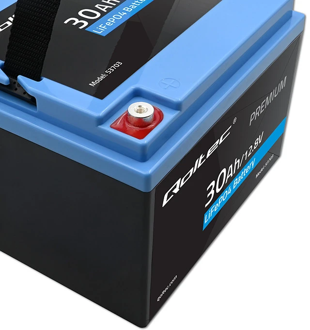 QOLTEC 53703 LiFePO4 ličio geležies fosfato baterija / 12.8V / 30Ah / 384Wh / BMS
