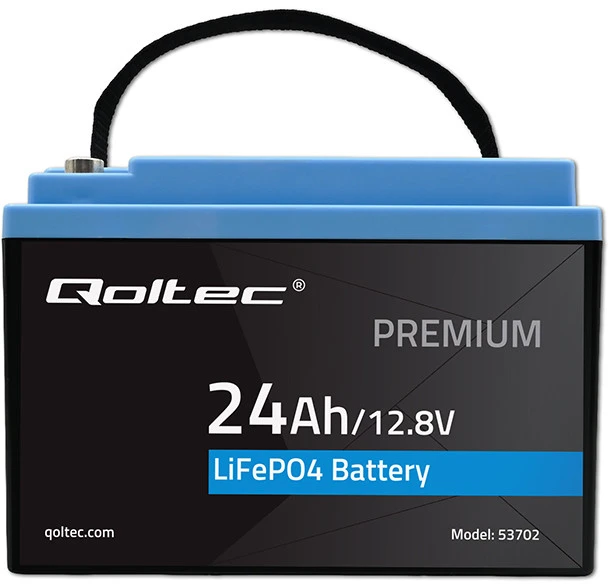QOLTEC 53702 LiFePO4 ličio geležies fosfato baterija / 12,8V / 24Ah / 307,2Wh / BMS