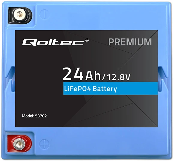 QOLTEC 53702 LiFePO4 ličio geležies fosfato baterija / 12,8V / 24Ah / 307,2Wh / BMS