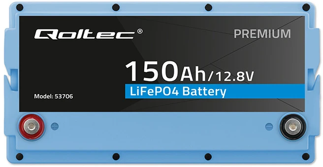Qoltec LiFePO4 ličio geležies fosfato akumuliatorius | 12,8 V | 150 Ah | 1920 Wh | BMS