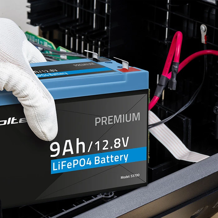 QOLTEC 53700 LiFePO4 ličio geležies fosfato baterija / 12,8V / 9Ah / 115,2Wh / BMS