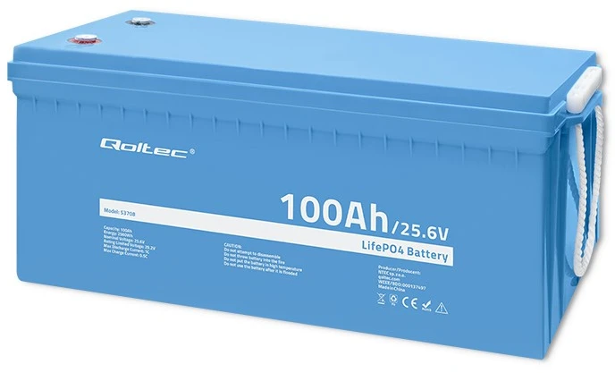 Qoltec Qoltec Akumuliatorius LiFePO4 Litowo-Żelazowo-Fosforanowy | 25.6V | 100Ah | 2560Wh | BMS