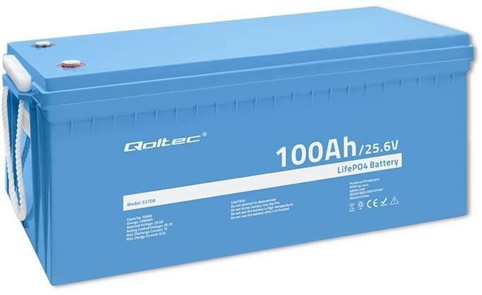 Qoltec Qoltec Akumuliatorius LiFePO4 Litowo-Żelazowo-Fosforanowy | 25.6V | 100Ah | 2560Wh | BMS
