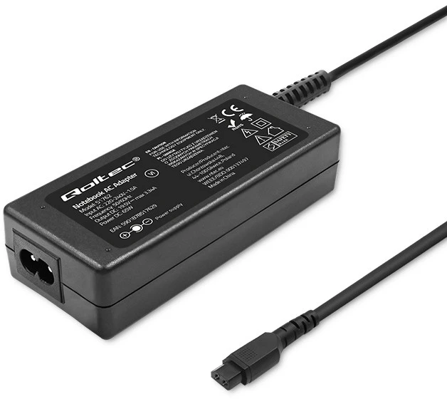 QOLTEC 51762 Maitinimo adapteris, skirtas Dell 65W 3 kištukams