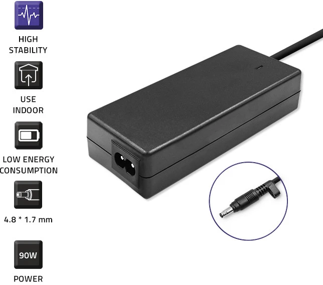 QOLTEC 51500 Nešiojamas kompiuteris kintamosios srovės adapteris Qoltec HP Compaq 90W 19V 4.74A (4.2+4.8) 1.7