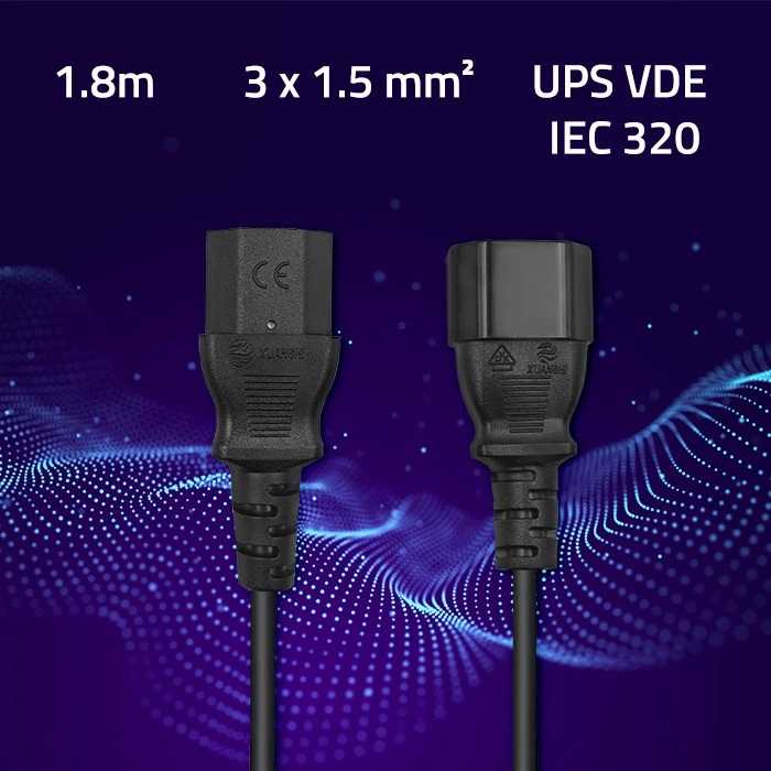 QOLTEC 53896 Qoltec AC maitinimo laidas skirtas UPS C13/C14 1.8m