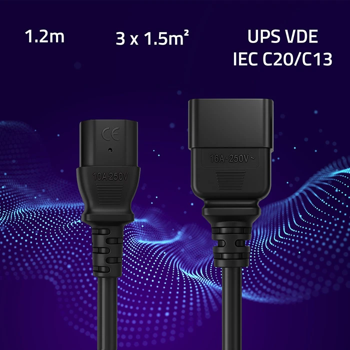 QOLTEC 53991 kintamosios srovės maitinimo kabelis UPS C20/C13 1,2 m