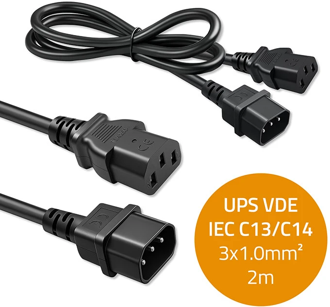 Qoltec Maitinimo kabelis IEC C13-C14 3x1.00mm² 2m