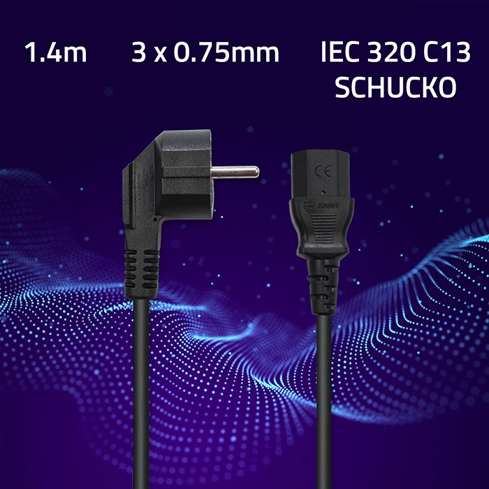 QOLTEC 50549 Qoltec kintamosios srovės maitinimo kabelis ATX 3 kontaktų S03/ST3 1,4 m