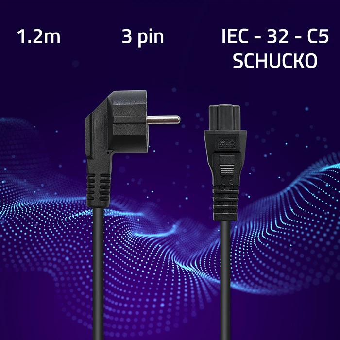 QOLTEC maitinimo laidas 3 kontaktų S03/ST1 1,2 m