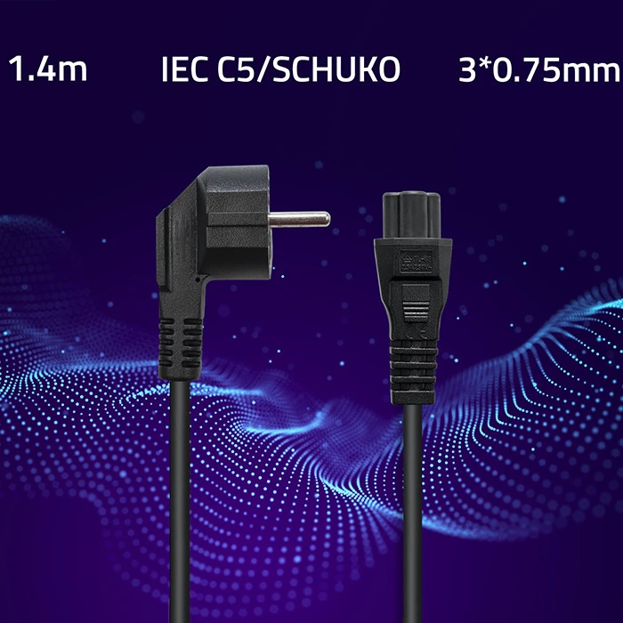 QOLTEC 50548 kintamosios srovės maitinimo kabelis 3 kontaktų S03/ST1 1,4 m