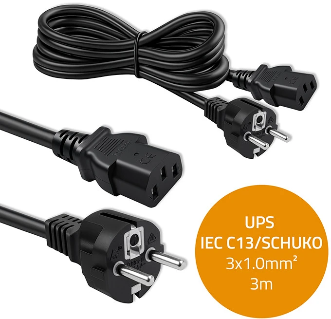 Qoltec Maitinimo kabelis SCHUKO CEE 7/7 | IEC C13 | 3x1.00mm² | Varinis | 3 m