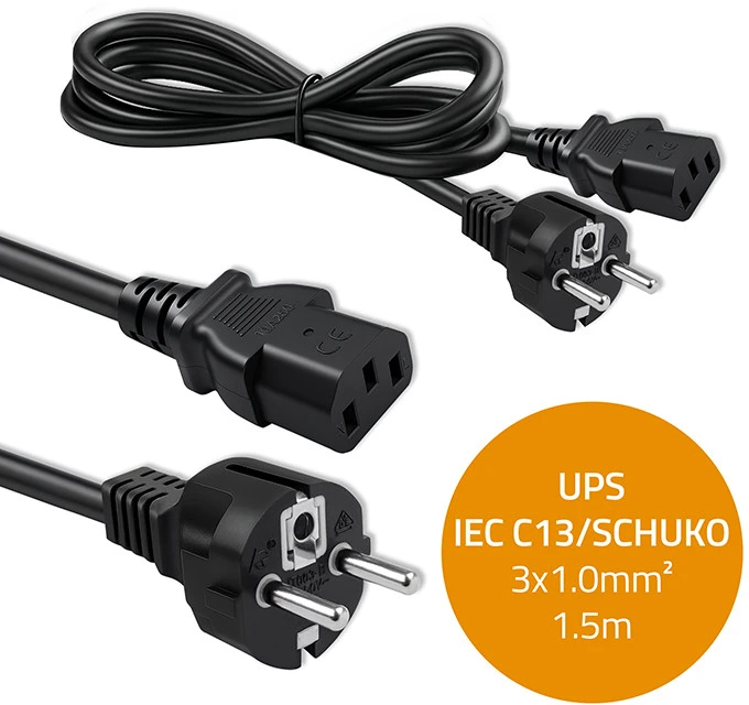 Qoltec Maitinimo kabelis SCHUKO CEE 7/7 | IEC C13 | 1,5 m