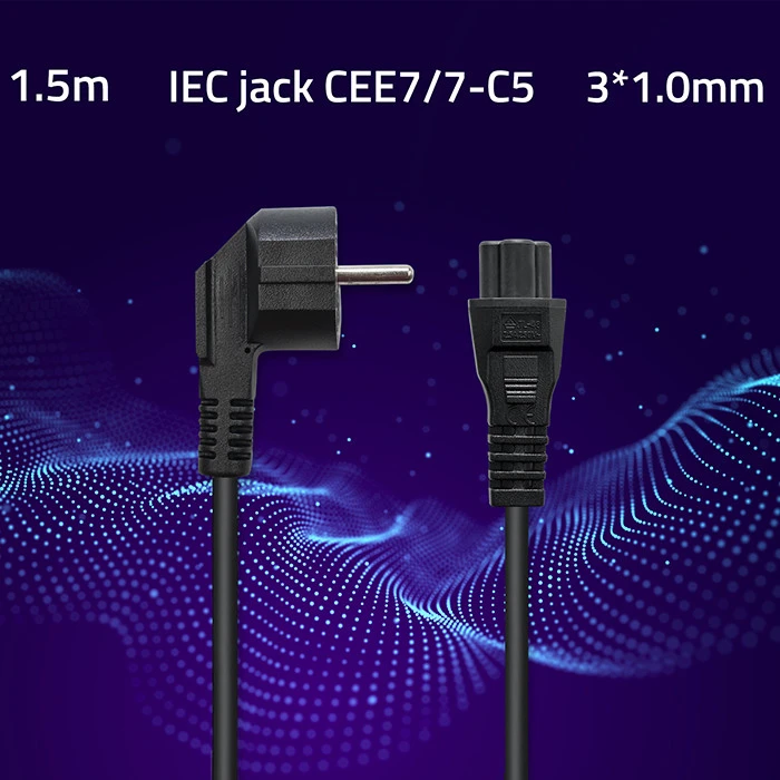 Qoltec Maitinimo kabelis SCHUKO IEC C5 3x1.0mm² 1.5m