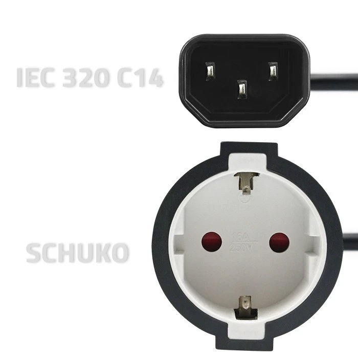 QOLTEC 53906 Adapteris IEC 320 C14 SCHUKO 0,15M