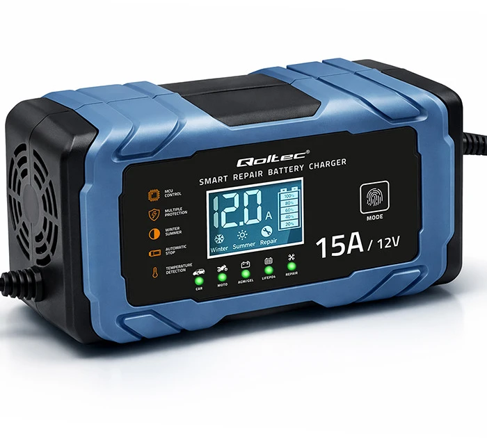 Qoltec mikroprocesorinė 12V 15A įkroviklio stotelė