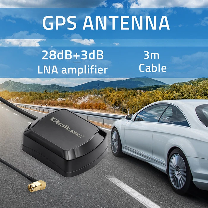 Mobilioji GPS/GLONASS antena - 28 dBi - Qoltec 57057