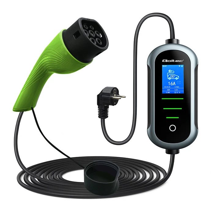 „Qoltec 2in1 Type2“ | 3,5 kW | 230 V | „Wi-Fi“ | „TUYA“ | „SMART LIFE“ | LCD | Nešiojamas | 5 m