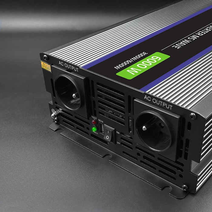 QOLTEC 51929 Monolitinis įtampos keitiklis 6000 MS Wave / 12V iki 230V / 3000/6000W / USB