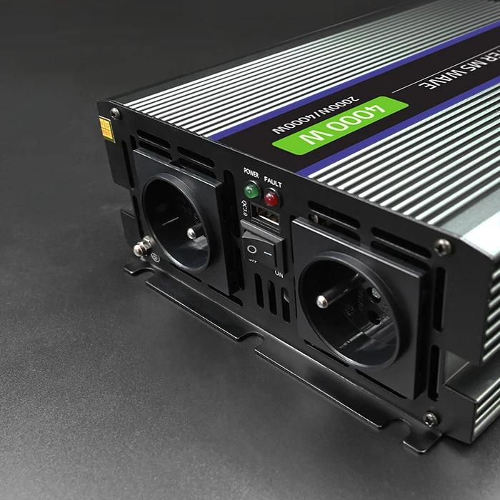 QOLTEC 51928 Monolitinis įtampos keitiklis 4000 MS Wave / 12V iki 230V / 2000/4000W / USB