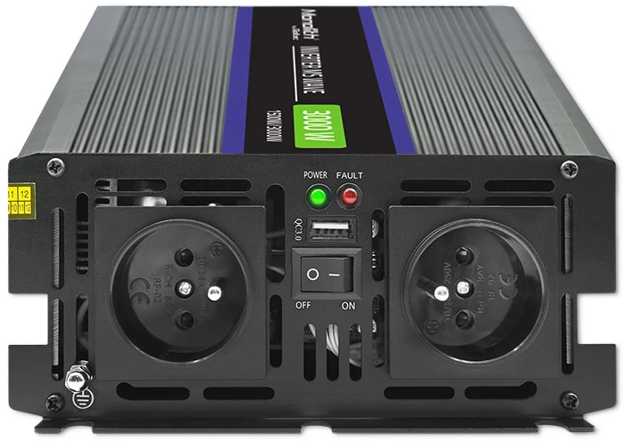 QOLTEC 51927 Monolitinis įtampos keitiklis 3000 MS Wave / 12V iki 230V / 1500/3000 / USB