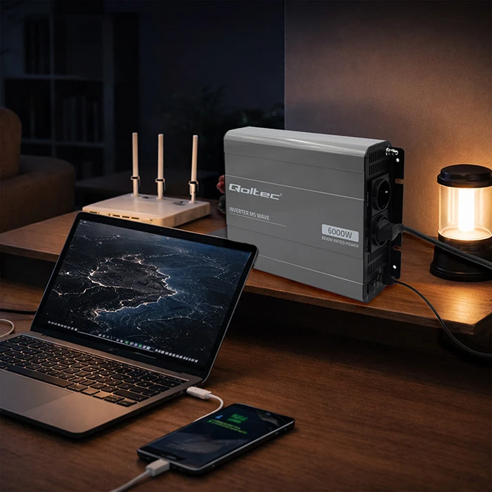 Qoltec MS Wave | 12 V - 230 V | 3000/6000 W | USB