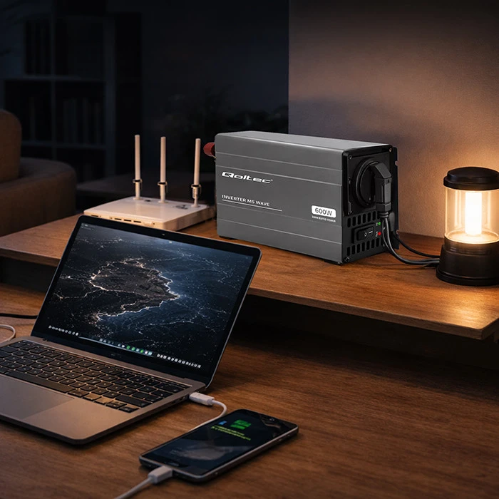 Qoltec MS Wave | 12 V - 230 V | 300/600 W | USB