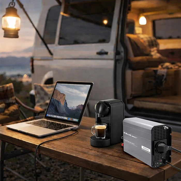 Qoltec MS Wave | 12 V - 230 V | 1000/2000 W | USB