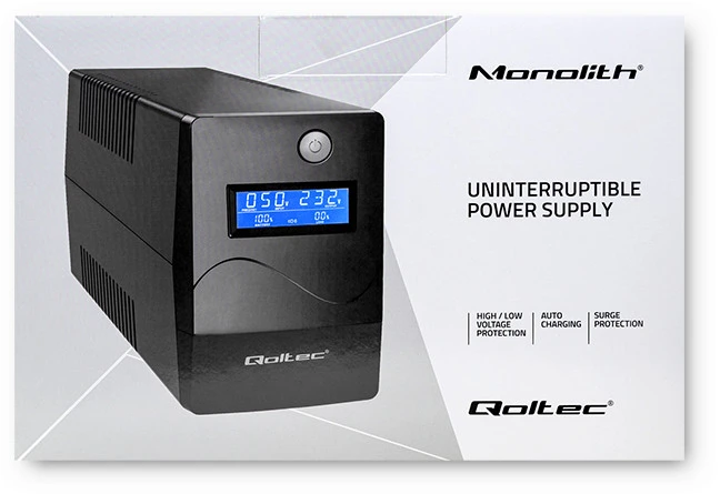 QOLTEC 53980 UPS Monolith 1000VA 600W LCD USB RJ45