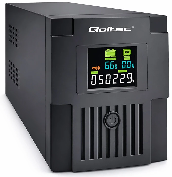 QOLTEC 53771 nepertraukiamo maitinimo linijos interaktyvus monolitas 2000VA 1200W LCD USB